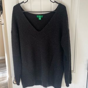 Off-Shoulder Oversized Black Sweater